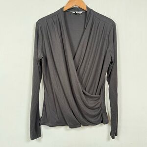Ophelia Roe Black Wrap Blouse, Size XL, Great Condition!